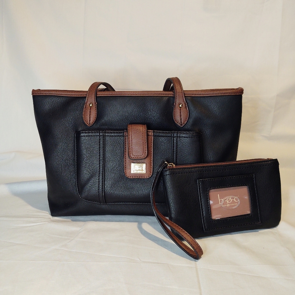 BOC Born Concept Purse & Wristlet Blk/Tan